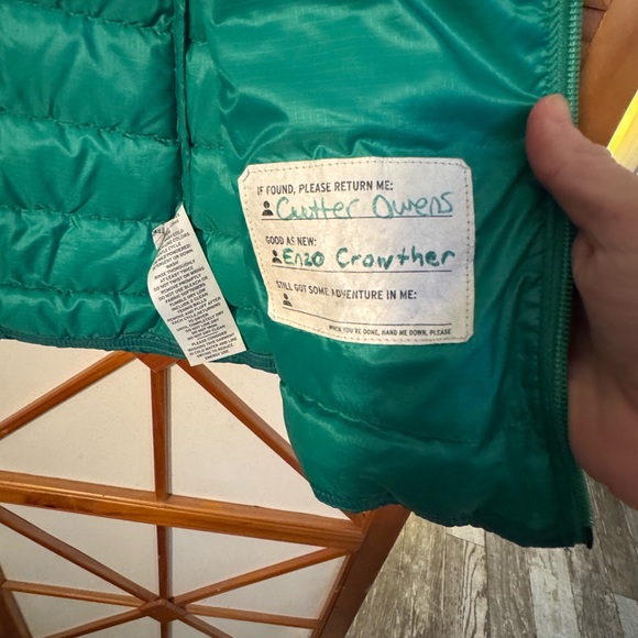 REI Co-op Down Puffer Vest Kids M 10-12 Green Lightweight Packable Vest - Picture 5 of 7